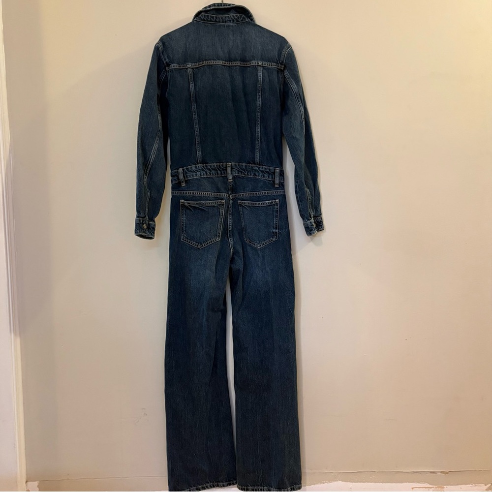 Zara Dark Blue Denim long Romper Women’s Sz XS, may fit S, like new - Picture 3 of 12